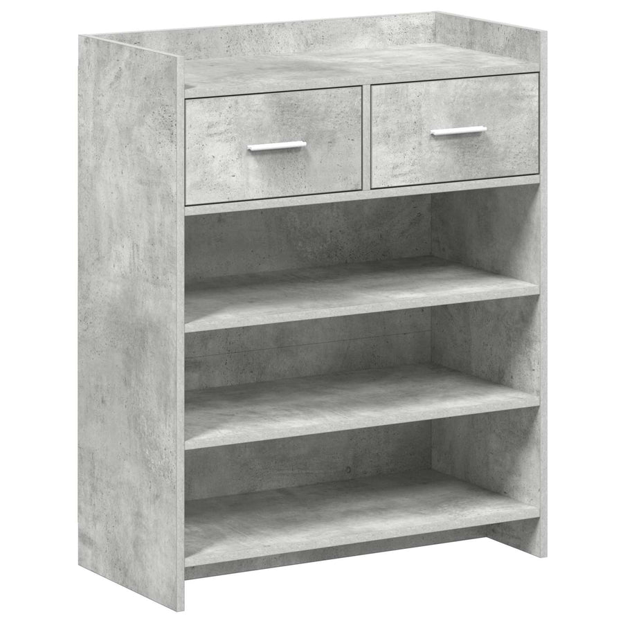 Schoenenkast met lade Betongrijs 73,5 x 36 x 92 cm Bewerkt hout