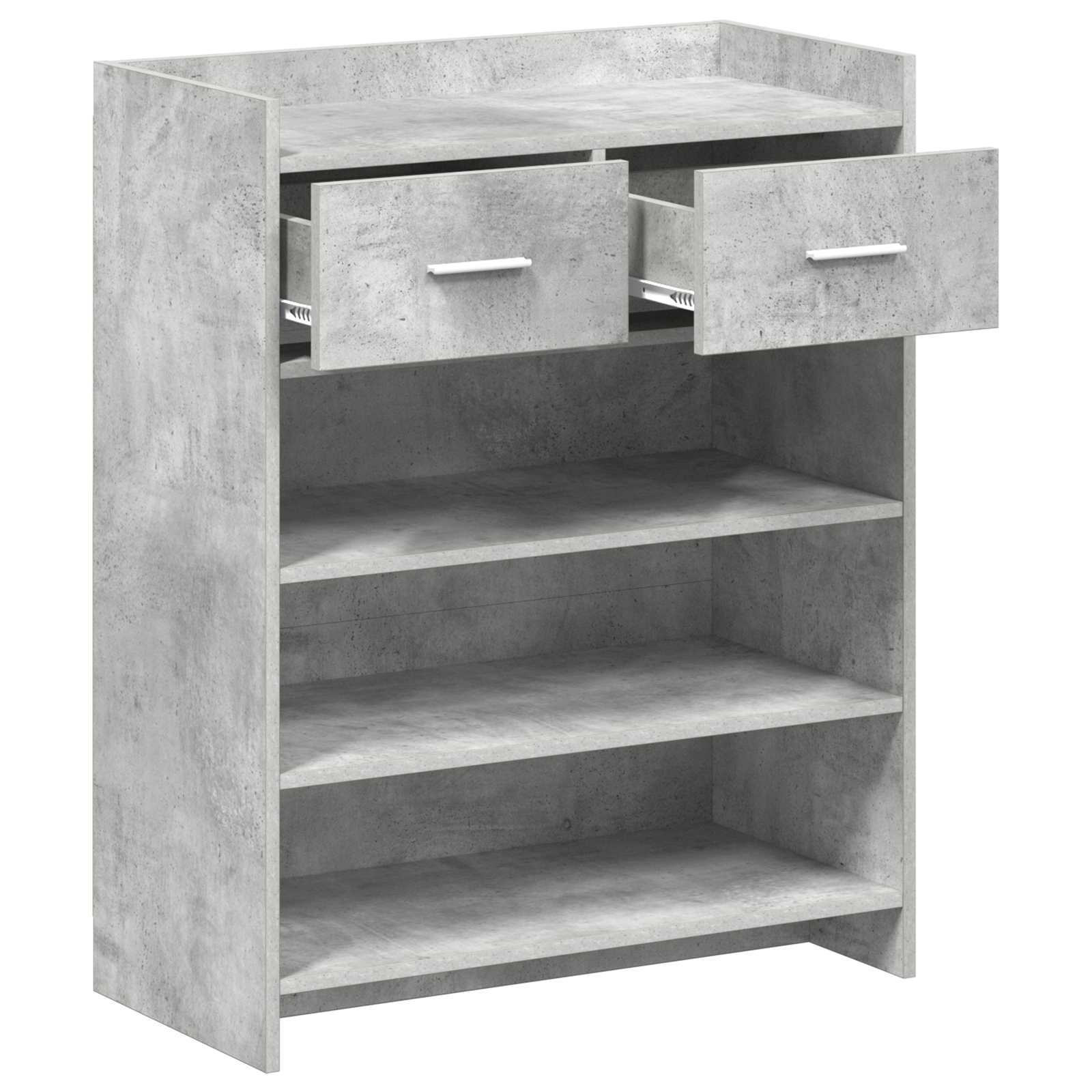 Schoenenkast met lade Betongrijs 73,5 x 36 x 92 cm Bewerkt hout