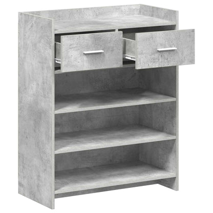 Schoenenkast met lade Betongrijs 73,5 x 36 x 92 cm Bewerkt hout