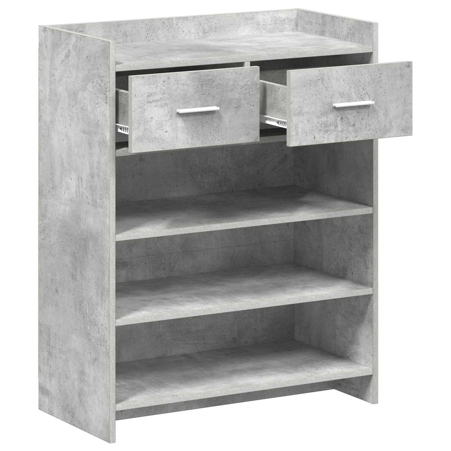 Schoenenkast met lade Betongrijs 73,5 x 36 x 92 cm Bewerkt hout
