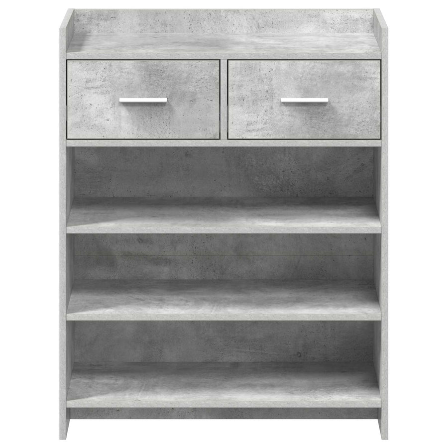 Schoenenkast met lade Betongrijs 73,5 x 36 x 92 cm Bewerkt hout