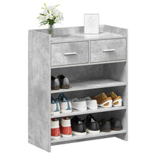Schoenenkast met lade Betongrijs 73,5 x 36 x 92 cm Bewerkt hout