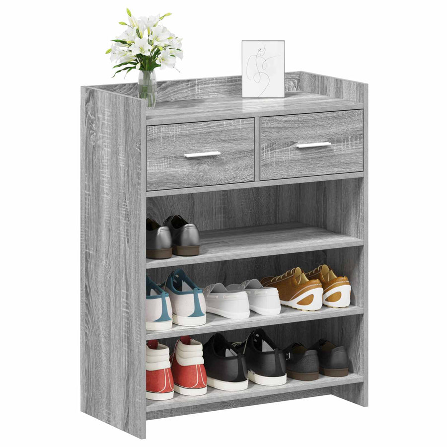 Schoenenkast Grijs Sonoma 73,5 x 36 x 92 cm Bewerkt hout