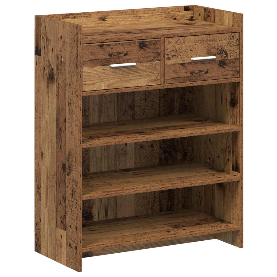 Schoenenkast met lade Oud hout 73,5 x 36 x 92 cm Bewerkt hout