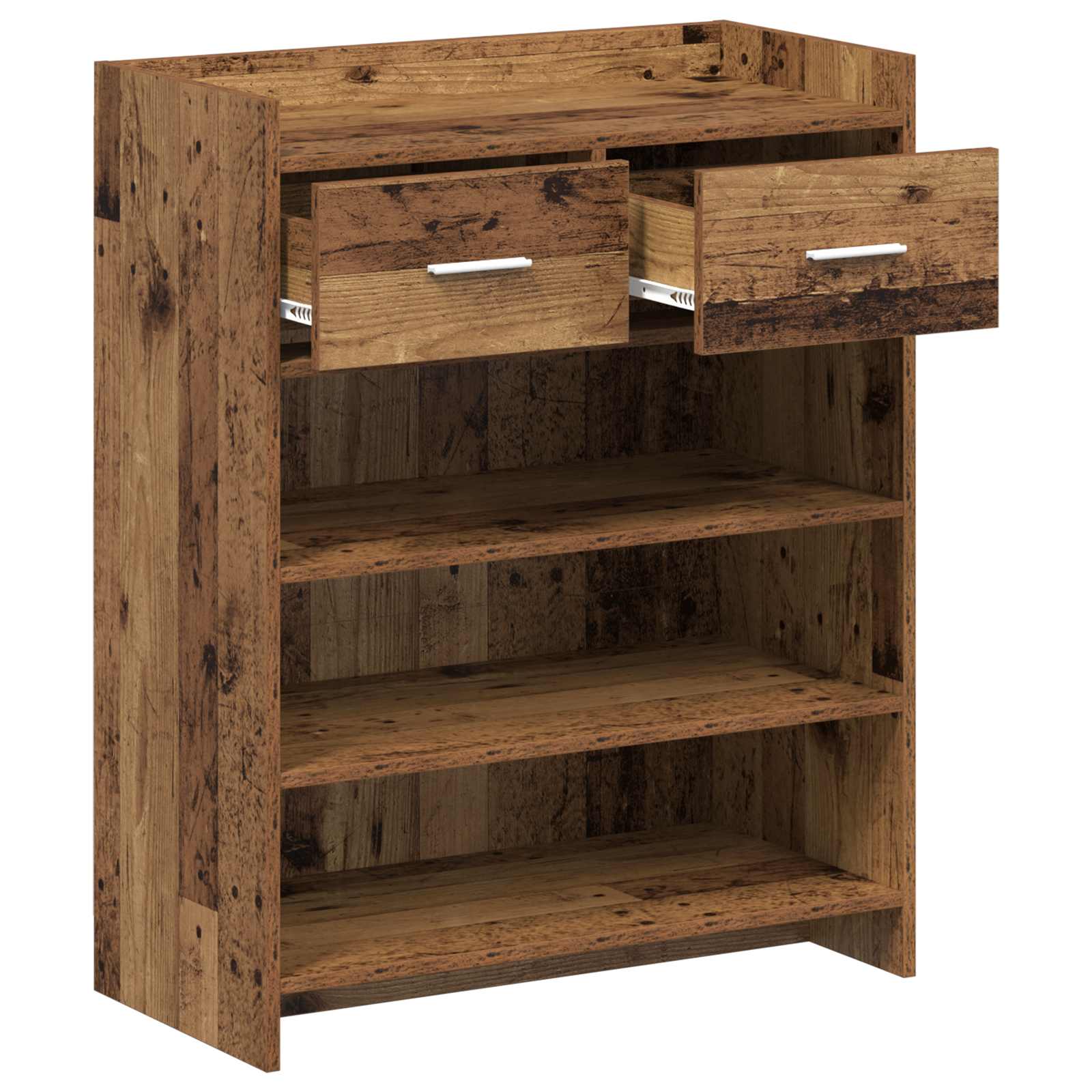 Schoenenkast met lade Oud hout 73,5 x 36 x 92 cm Bewerkt hout