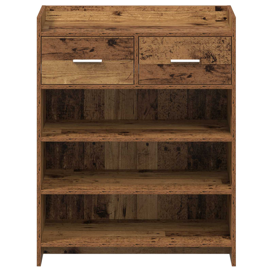 Schoenenkast met lade Oud hout 73,5 x 36 x 92 cm Bewerkt hout