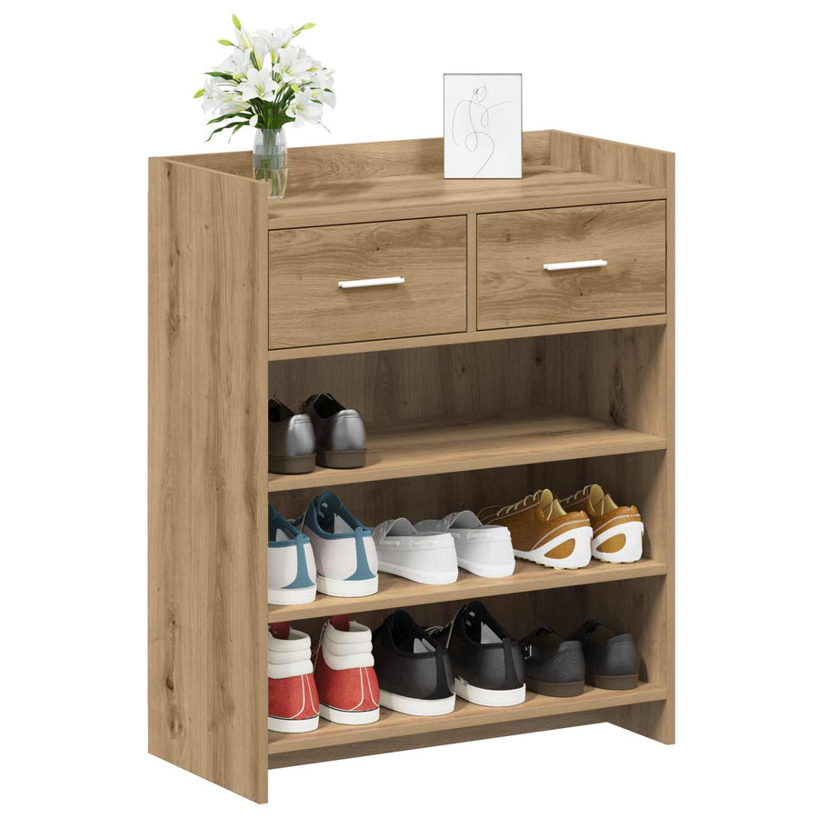 Schoenenkast Artisanaal eiken 73,5 x 36 x 92 cm Bewerkt hout