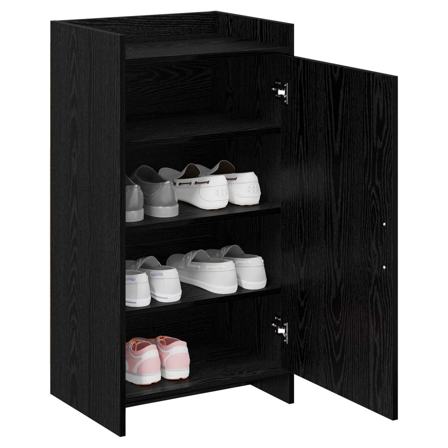 Schoenenkast Zwart eiken 48 x 36 x 92 cm Bewerkt hout