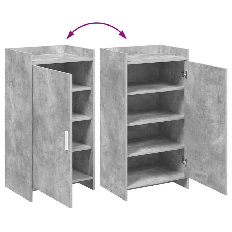 Schoenenkast met opslag Betongrijs 48 x 36 x 92 cm Bewerkt hout