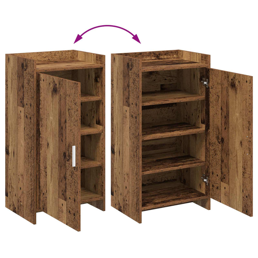 Schoenenkast met opslag Oud hout 48 x 36 x 92 cm Bewerkt hout