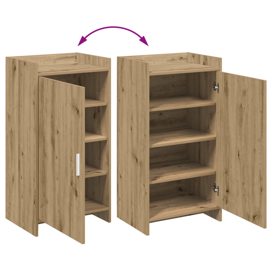 Schoenenkast Artisanaal eiken 48 x 36 x 92 cm Bewerkt hout