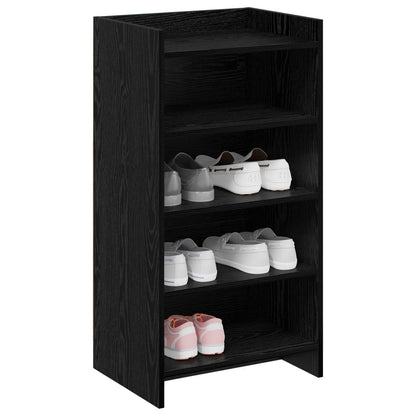 Schoenenkast Zwart eiken 48 x 36 x 92 cm Bewerkt hout