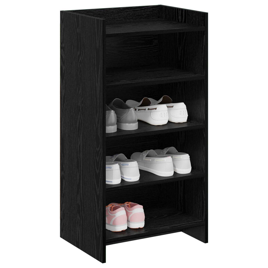 Schoenenkast Zwart eiken 48 x 36 x 92 cm Bewerkt hout