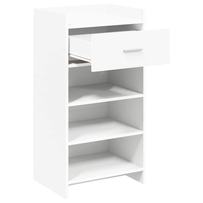 Schoenenkast met lade Wit 48 x 36 x 92 cm Bewerkt hout