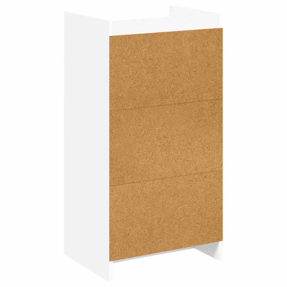 Schoenenkast met lade Wit 48 x 36 x 92 cm Bewerkt hout