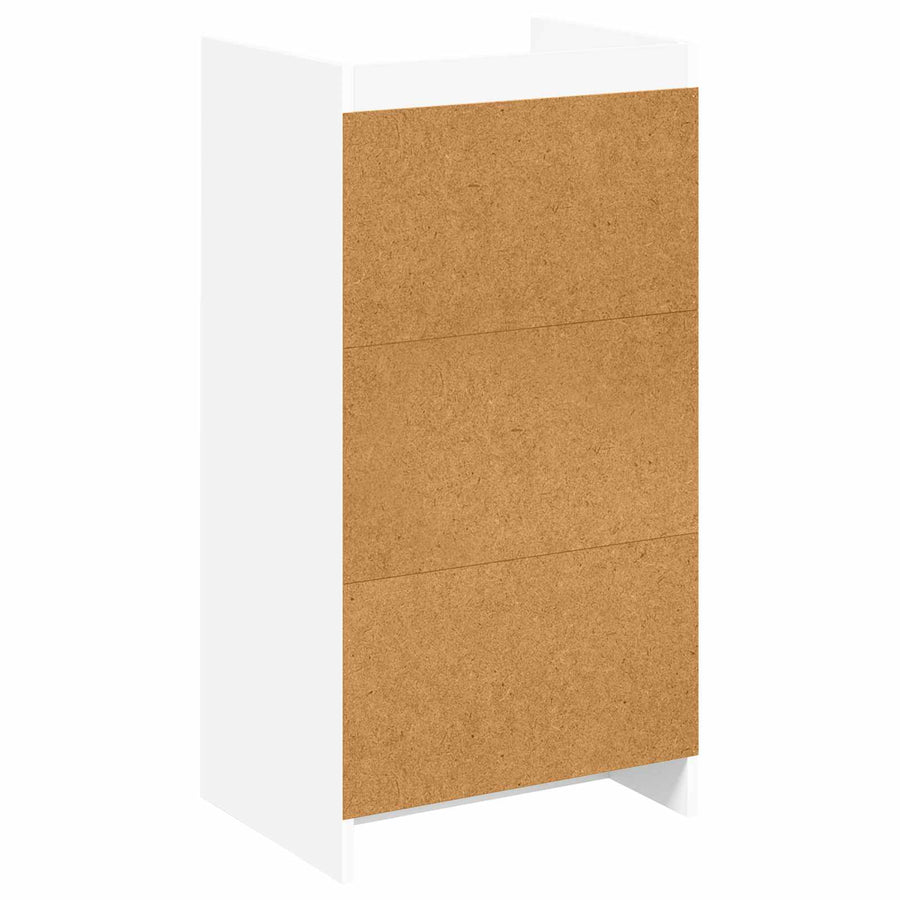 Schoenenkast met lade Wit 48 x 36 x 92 cm Bewerkt hout