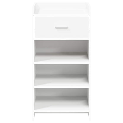 Schoenenkast met lade Wit 48 x 36 x 92 cm Bewerkt hout