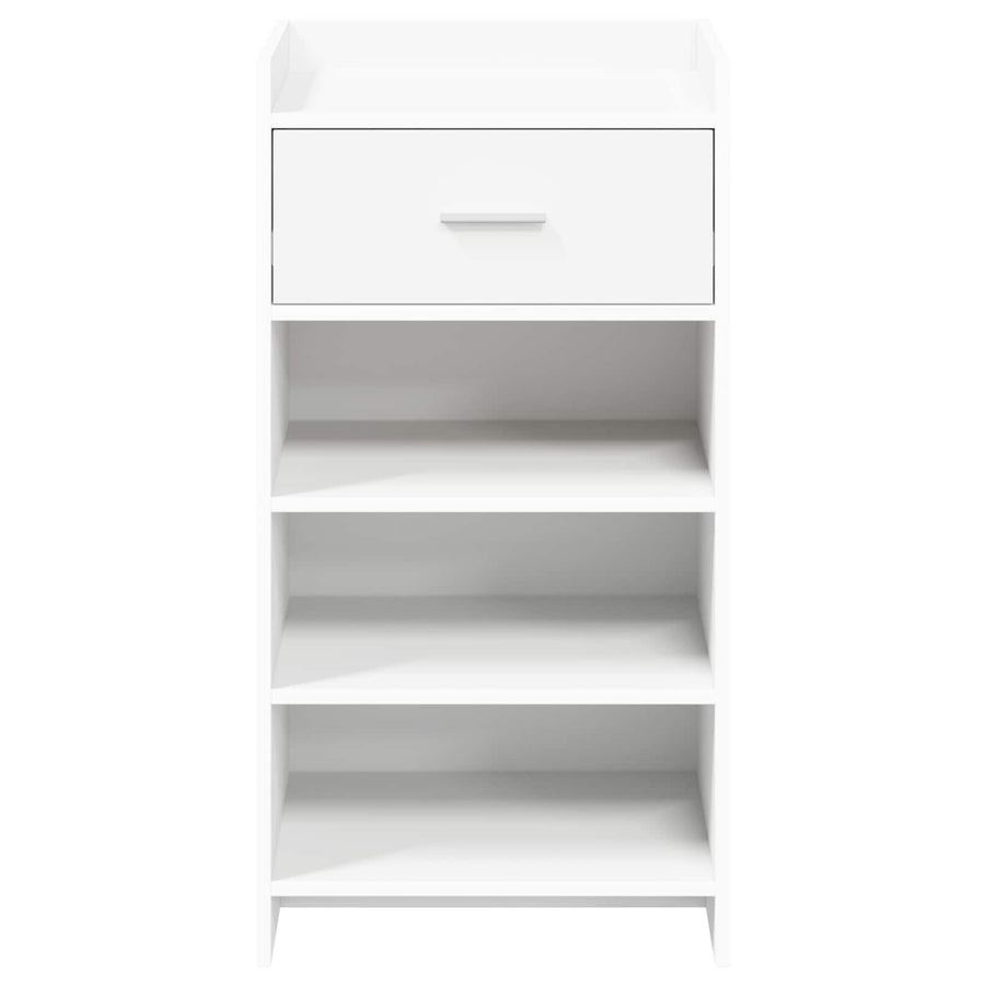 Schoenenkast met lade Wit 48 x 36 x 92 cm Bewerkt hout