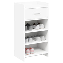 Schoenenkast met lade Wit 48 x 36 x 92 cm Bewerkt hout