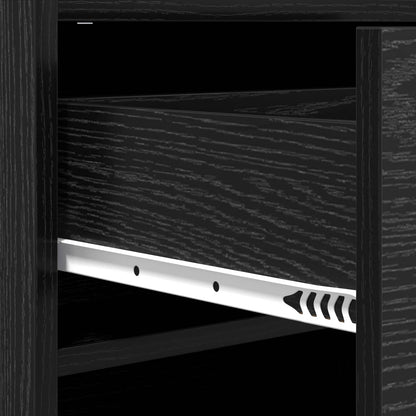 Schoenenkast met lade Zwart eiken 48 x 36 x 92 cm Bewerkt hout