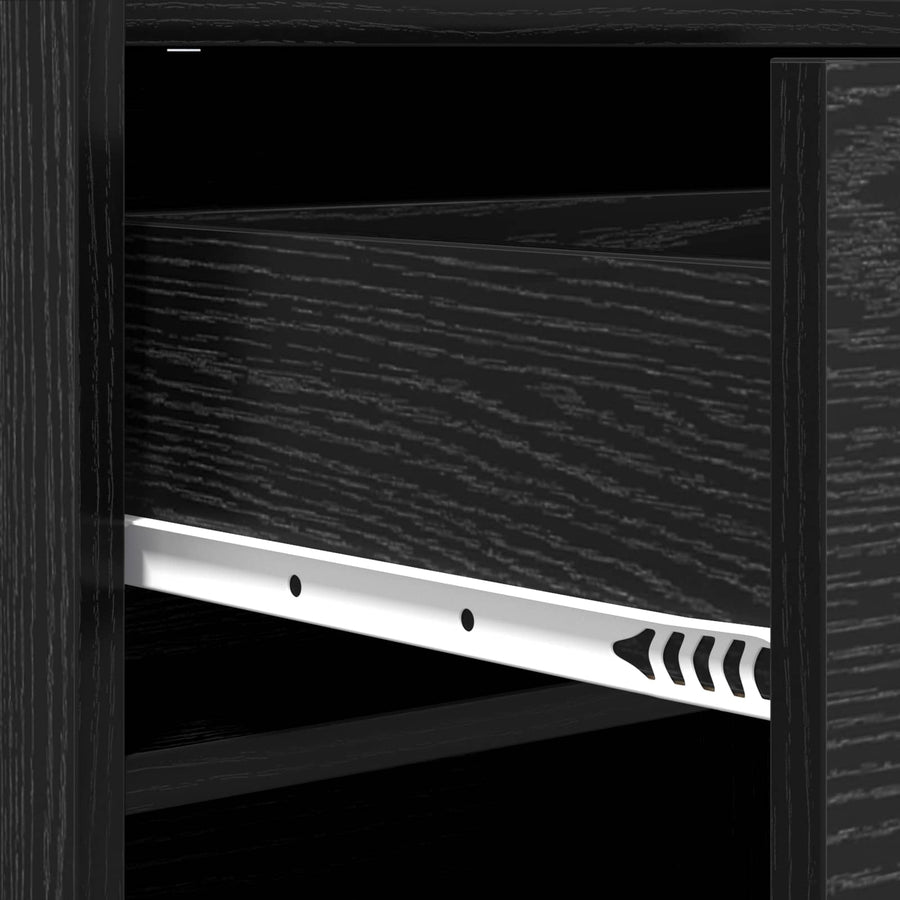 Schoenenkast met lade Zwart eiken 48 x 36 x 92 cm Bewerkt hout