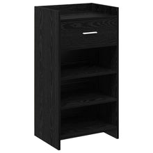 Schoenenkast met lade Zwart eiken 48 x 36 x 92 cm Bewerkt hout