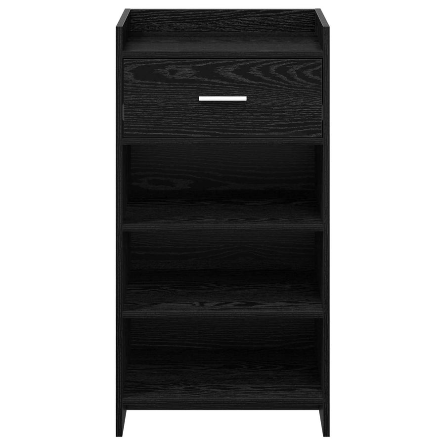 Schoenenkast met lade Zwart eiken 48 x 36 x 92 cm Bewerkt hout