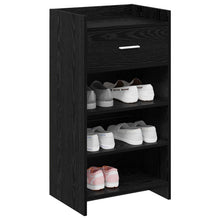 Schoenenkast met lade Zwart eiken 48 x 36 x 92 cm Bewerkt hout