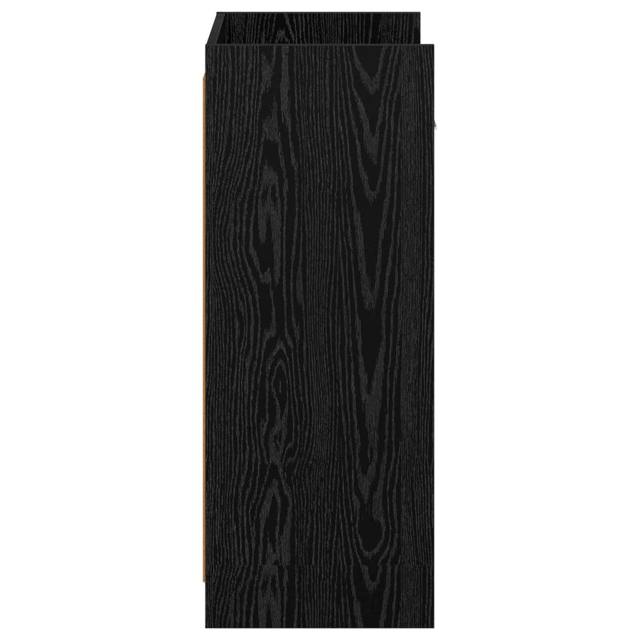 Schoenenkast met lade Zwart eiken 48 x 36 x 92 cm Bewerkt hout