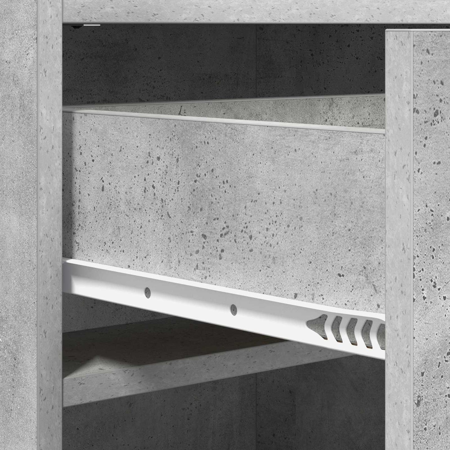 Schoenenkast met lade Betongrijs 48 x 36 x 92 cm Bewerkt hout