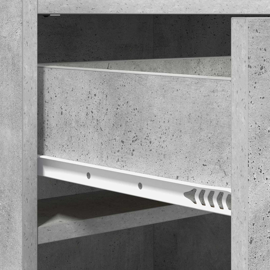 Schoenenkast met lade Betongrijs 48 x 36 x 92 cm Bewerkt hout