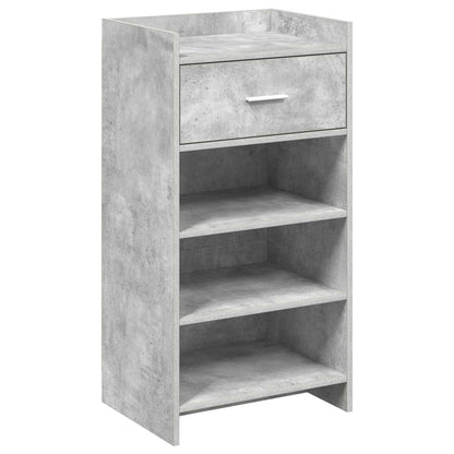 Schoenenkast met lade Betongrijs 48 x 36 x 92 cm Bewerkt hout