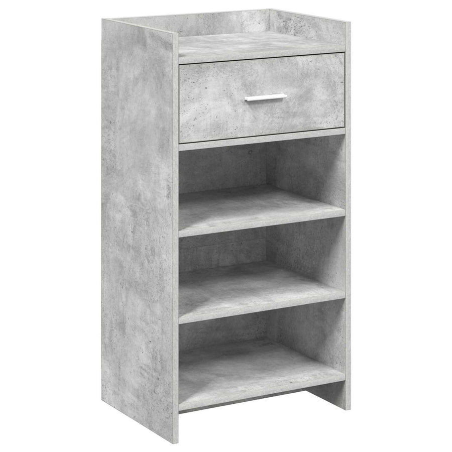 Schoenenkast met lade Betongrijs 48 x 36 x 92 cm Bewerkt hout