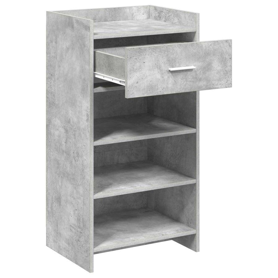 Schoenenkast met lade Betongrijs 48 x 36 x 92 cm Bewerkt hout