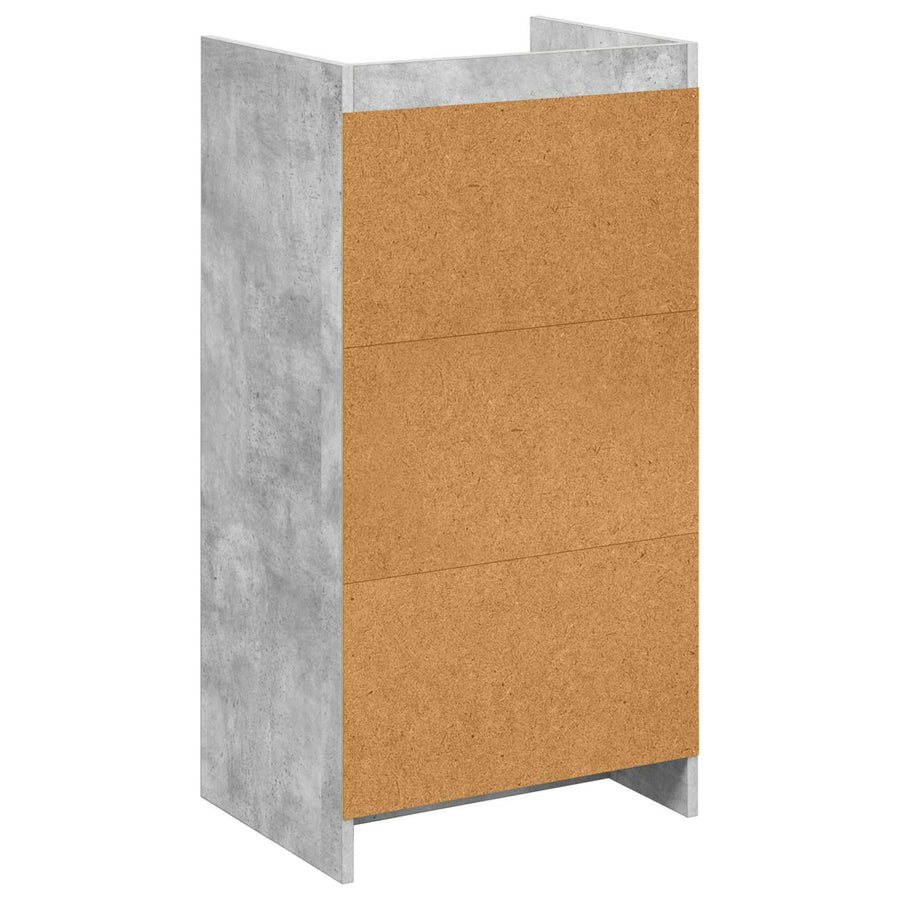 Schoenenkast met lade Betongrijs 48 x 36 x 92 cm Bewerkt hout