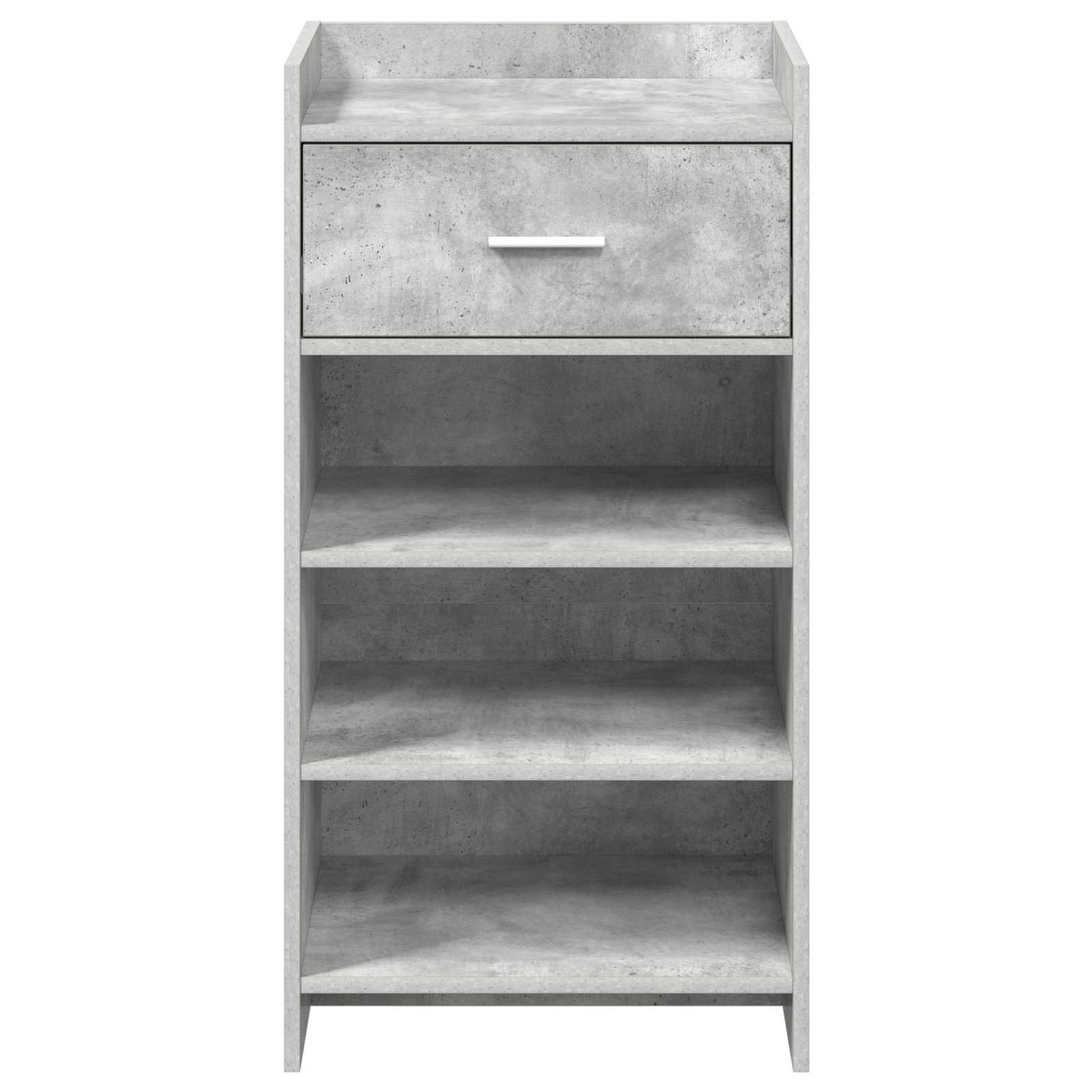 Schoenenkast met lade Betongrijs 48 x 36 x 92 cm Bewerkt hout