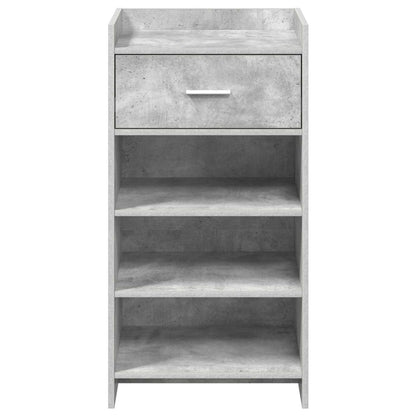 Schoenenkast met lade Betongrijs 48 x 36 x 92 cm Bewerkt hout