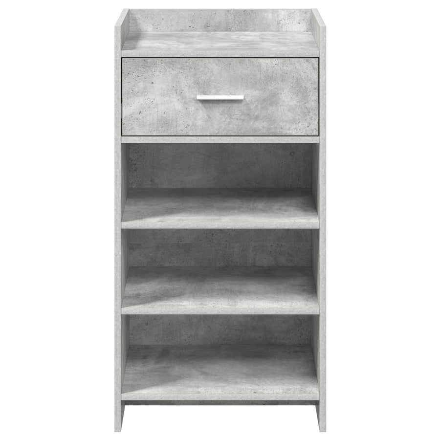 Schoenenkast met lade Betongrijs 48 x 36 x 92 cm Bewerkt hout
