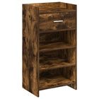 Schoenenkast 48x36x92 cm bewerkt hout gerookt eiken