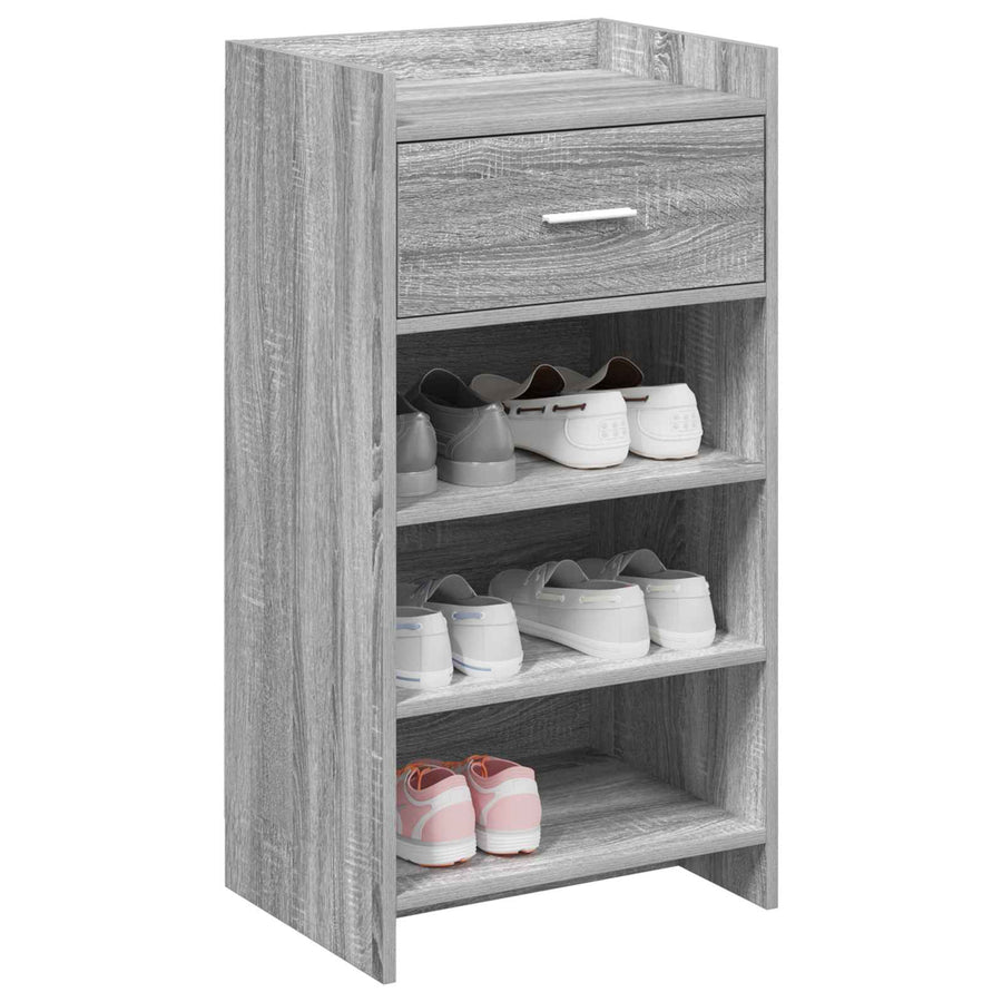 Schoenenkast met lade Grijs Sonoma 48 x 36 x 92 cm Bewerkt hout