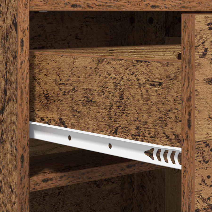 Schoenenkast met lade Oud hout 48 x 36 x 92 cm Bewerkt hout