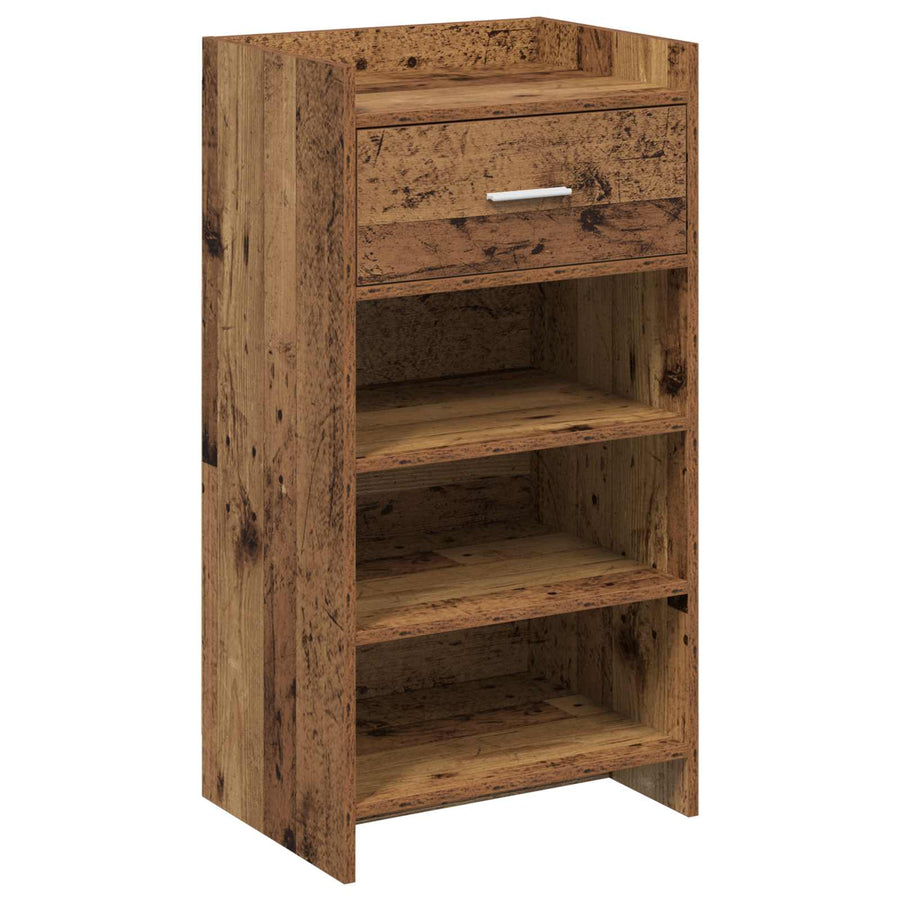 Schoenenkast met lade Oud hout 48 x 36 x 92 cm Bewerkt hout