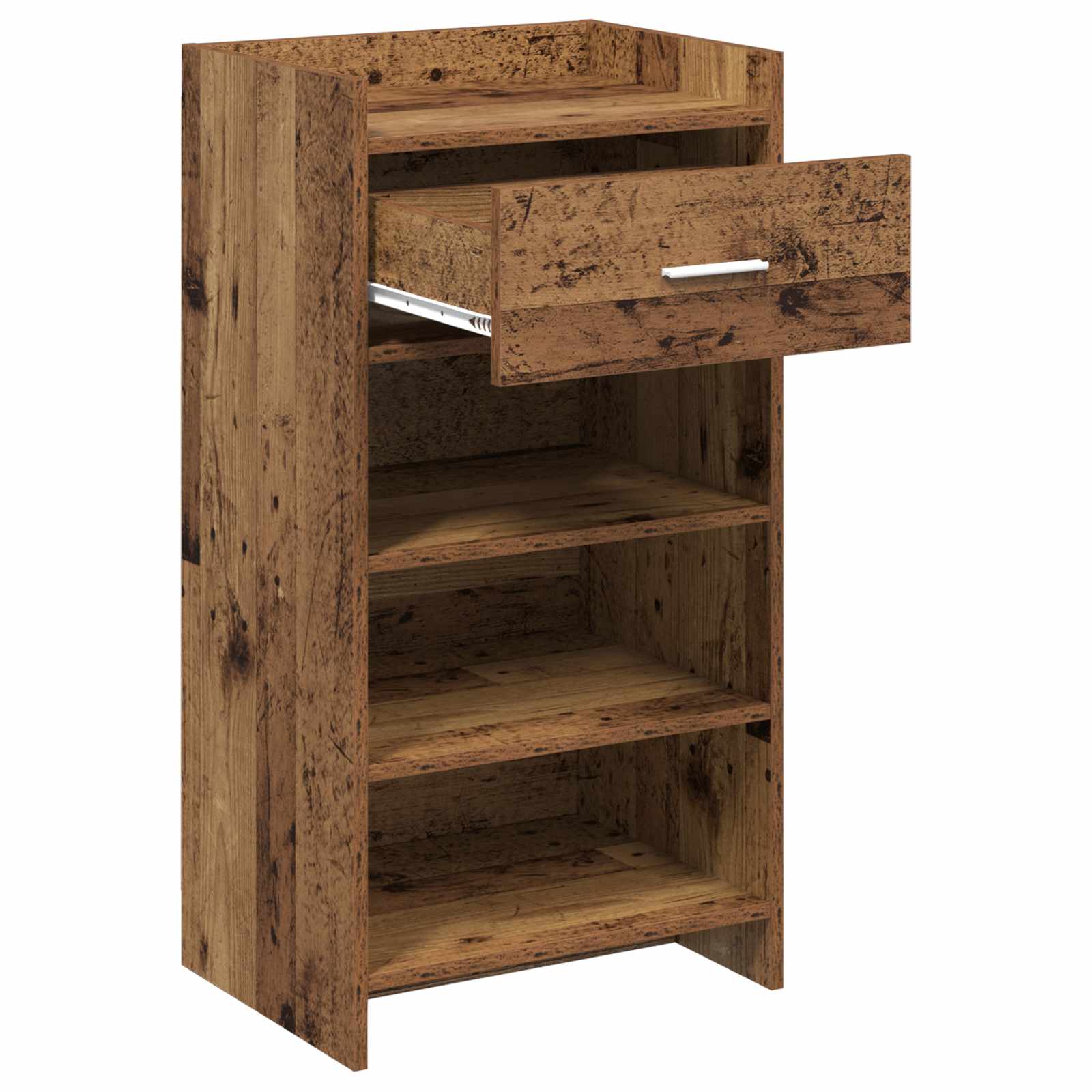Schoenenkast met lade Oud hout 48 x 36 x 92 cm Bewerkt hout