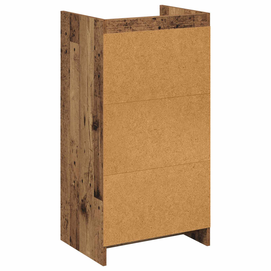 Schoenenkast met lade Oud hout 48 x 36 x 92 cm Bewerkt hout