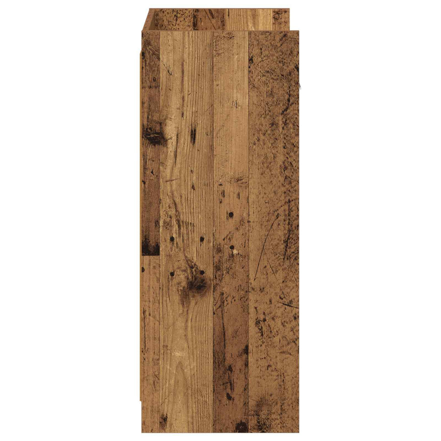 Schoenenkast met lade Oud hout 48 x 36 x 92 cm Bewerkt hout