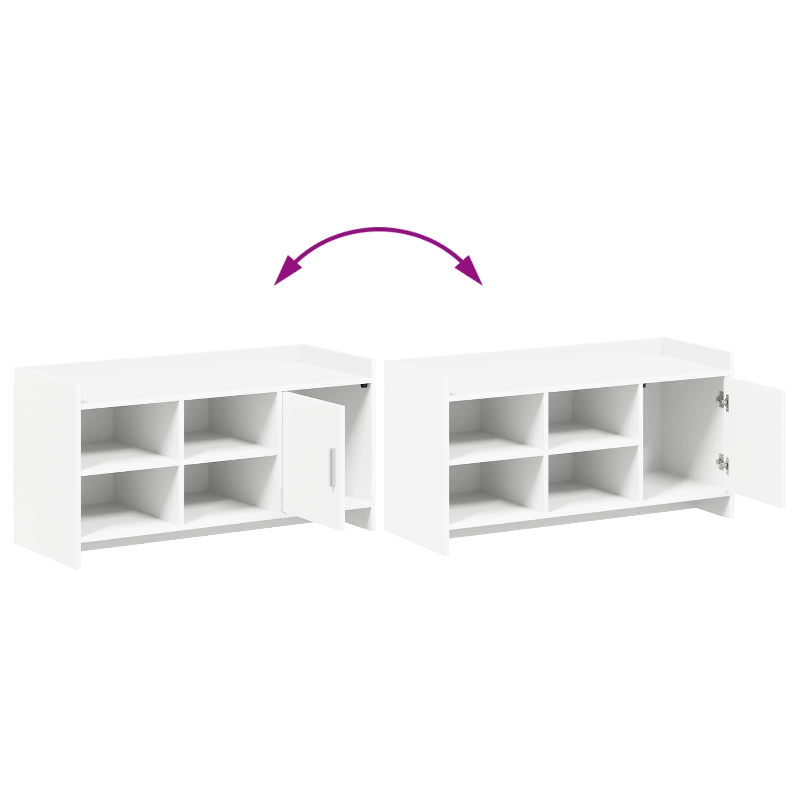 Schoenenkast met opslag Wit 100 x 39,5 x 51 cm Bewerkt hout