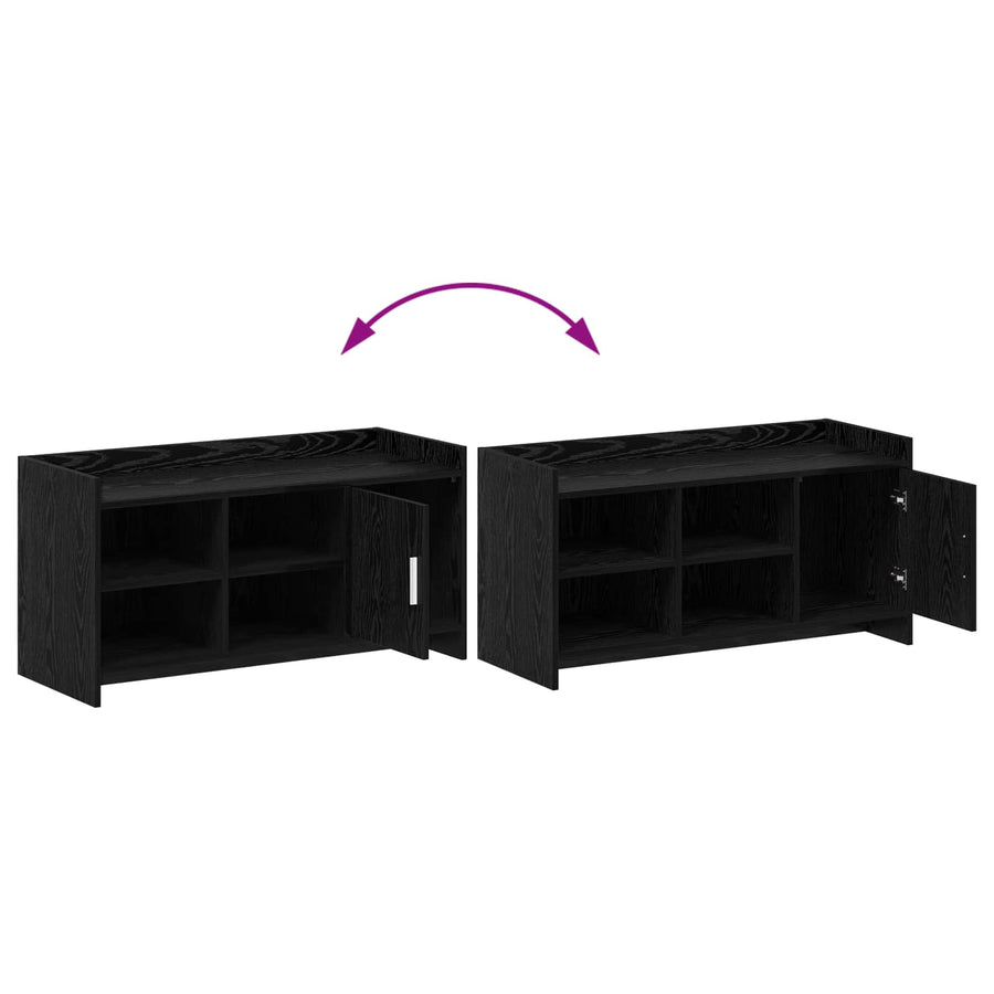 Schoenenkast Zwart eiken 100 x 39,5 x 51 cm Bewerkt hout