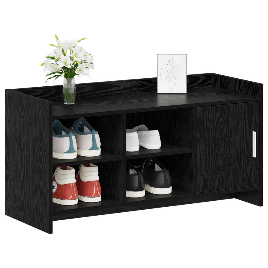 Schoenenkast Zwart eiken 100 x 39,5 x 51 cm Bewerkt hout