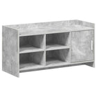 Schoenenkast 100x39,5x51 cm bewerkt hout betongrijs