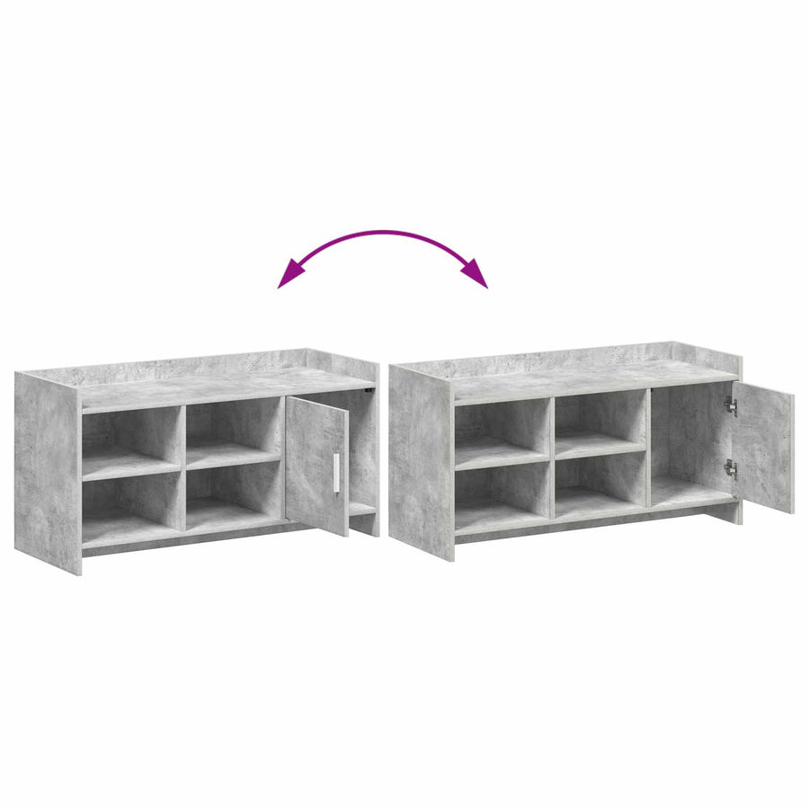Schoenenkast Betongrijs 100 x 39,5 x 51 cm Bewerkt hout